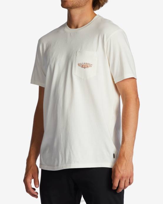 hombres blanquecino Billabong camiseta con bolsillo troppo 04LD592