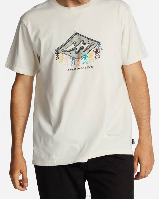 hombres blanquecino Billabong camiseta con motivo de diamantes 04LD604