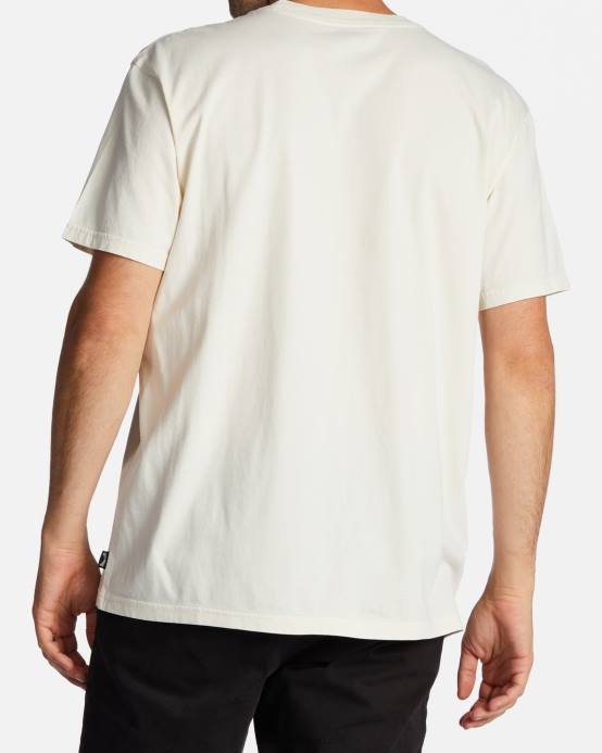 hombres blanquecino Billabong camiseta con motivo de diamantes 04LD604