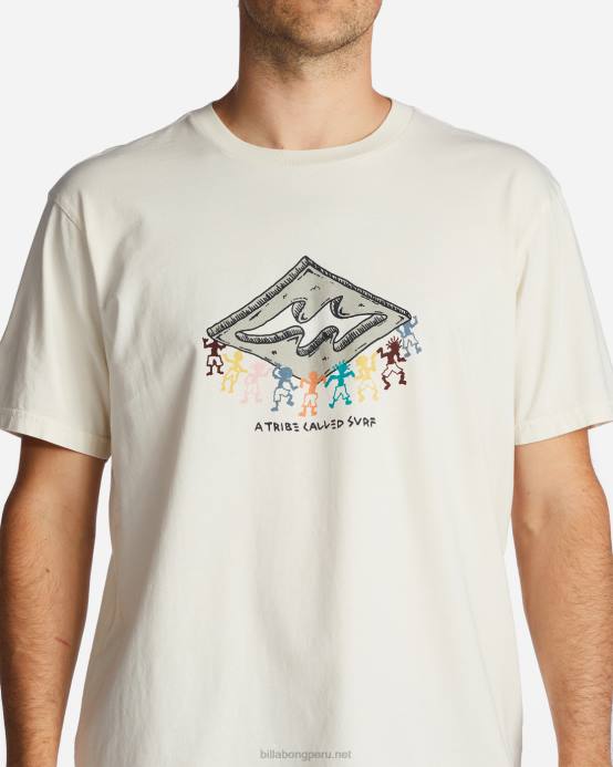 hombres blanquecino Billabong camiseta con motivo de diamantes 04LD604