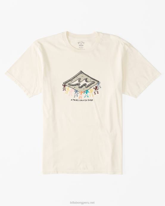 hombres blanquecino Billabong camiseta con motivo de diamantes 04LD604