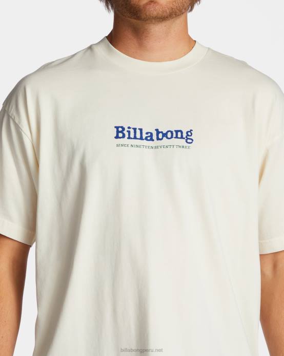 hombres blanquecino Billabong camiseta de manga corta con efecto lavado en la espalda og 04LD355