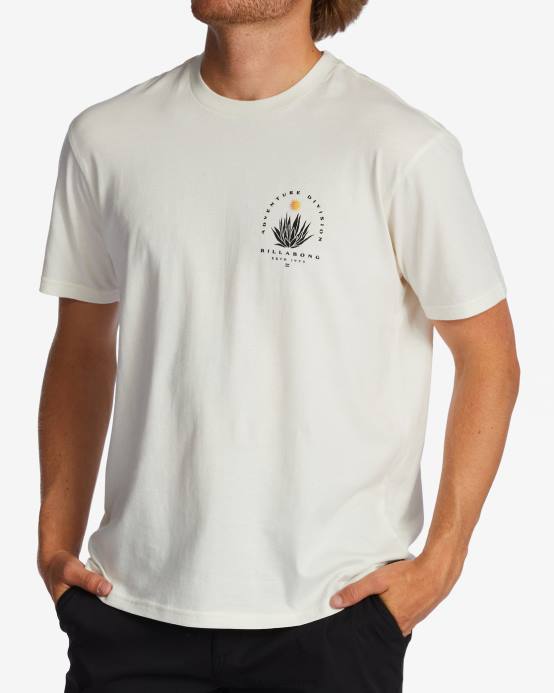 hombres blanquecino Billabong camiseta de manga corta orgánica de agave a/div 04LD257