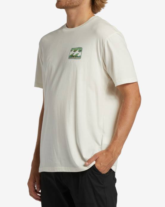 hombres blanquecino Billabong camiseta de onda de crayón 04LD330