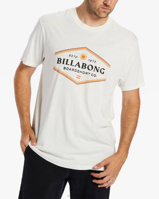 hombres blanquecino Billabong playera de manga corta con paredes 04LD526
