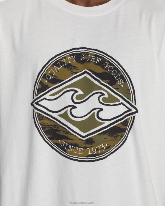 hombres blanquecino Billabong playera de manga corta de diamante del rotor 04LD649