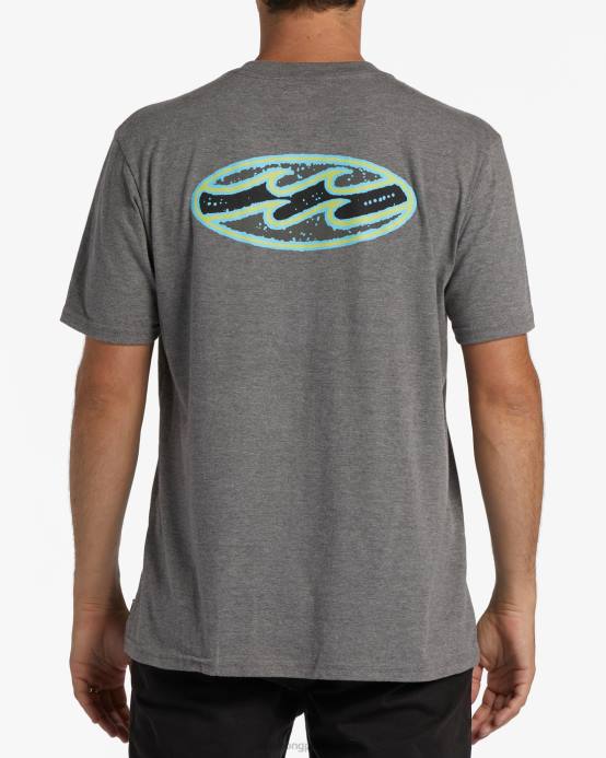 hombres brezo gris Billabong playera manga corta crayon wave 04LD583