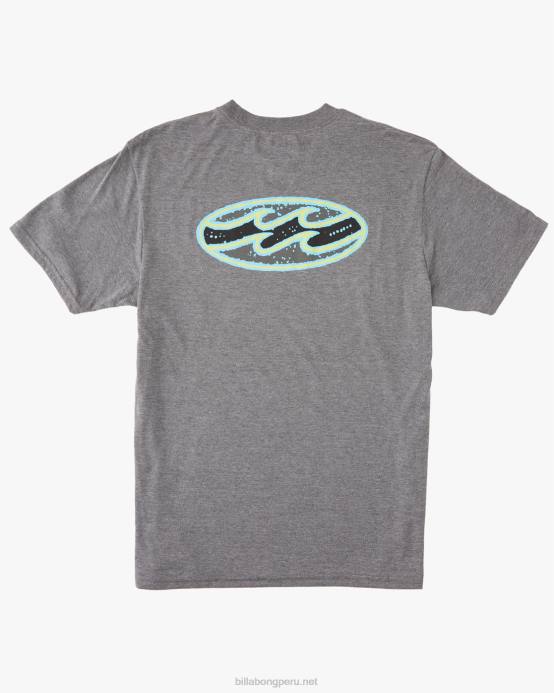 hombres brezo gris Billabong playera manga corta crayon wave 04LD583