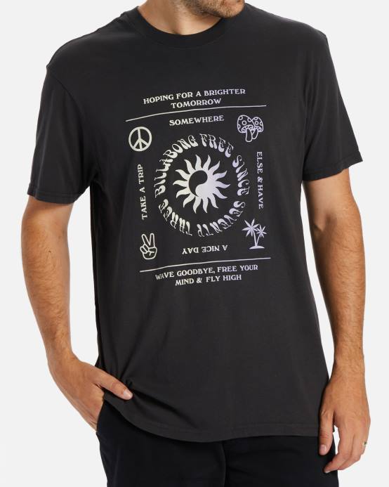 hombres carbón Billabong camiseta de manga corta 04LD566