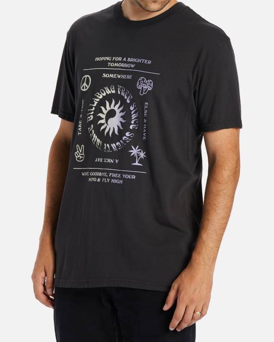 hombres carbón Billabong camiseta de manga corta 04LD566