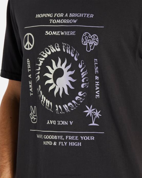 hombres carbón Billabong camiseta de manga corta 04LD566