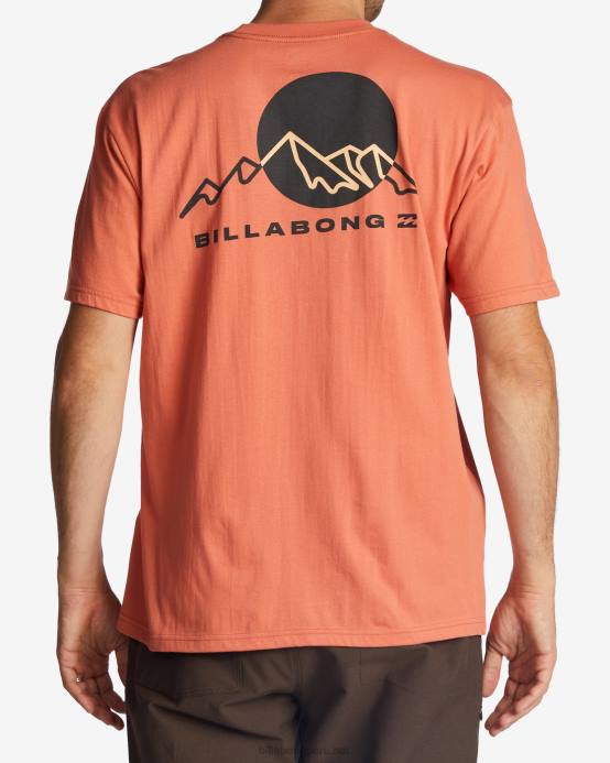 hombres coral Billabong camiseta orgánica atardecer 04LD463