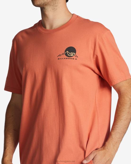 hombres coral Billabong camiseta orgánica atardecer 04LD463