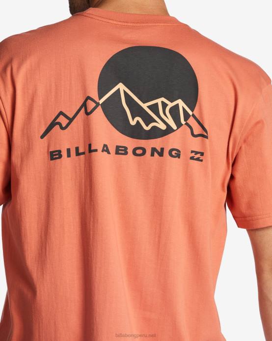 hombres coral Billabong camiseta orgánica atardecer 04LD463