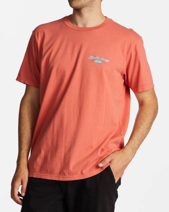 hombres coral oscuro Billabong camiseta crossboards 04LD624