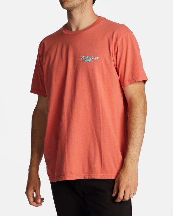 hombres coral oscuro Billabong camiseta crossboards 04LD624