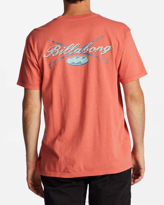 hombres coral oscuro Billabong camiseta crossboards 04LD624