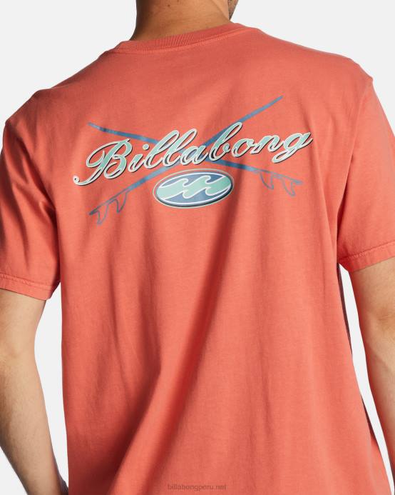 hombres coral oscuro Billabong camiseta crossboards 04LD624