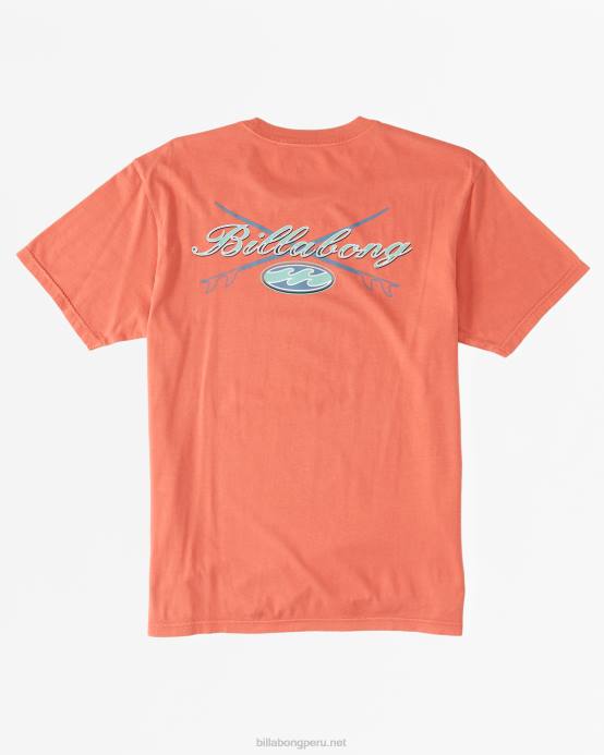 hombres coral oscuro Billabong camiseta crossboards 04LD624