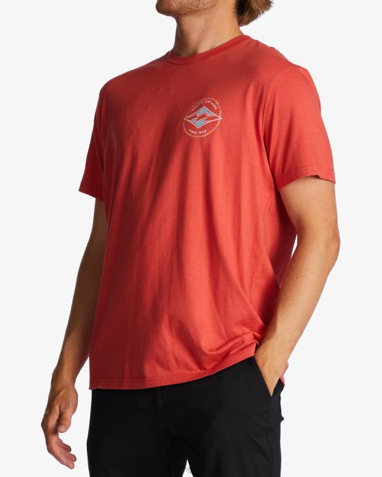 hombres coral oscuro Billabong camiseta rotor diamante 04LD2819