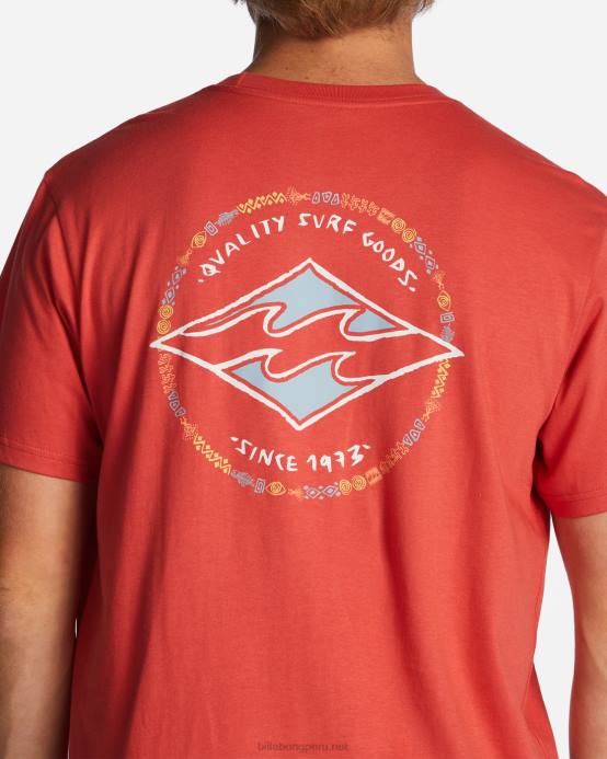 hombres coral oscuro Billabong camiseta rotor diamante 04LD2819