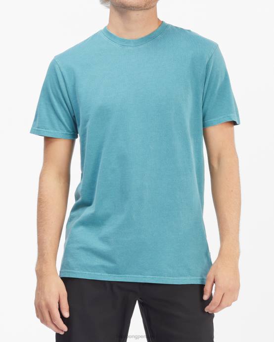 hombres humo azul Billabong playera de manga corta con lavado ondulado 04LD325