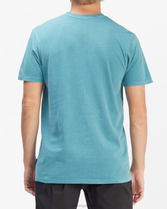 hombres humo azul Billabong playera de manga corta con lavado ondulado 04LD325