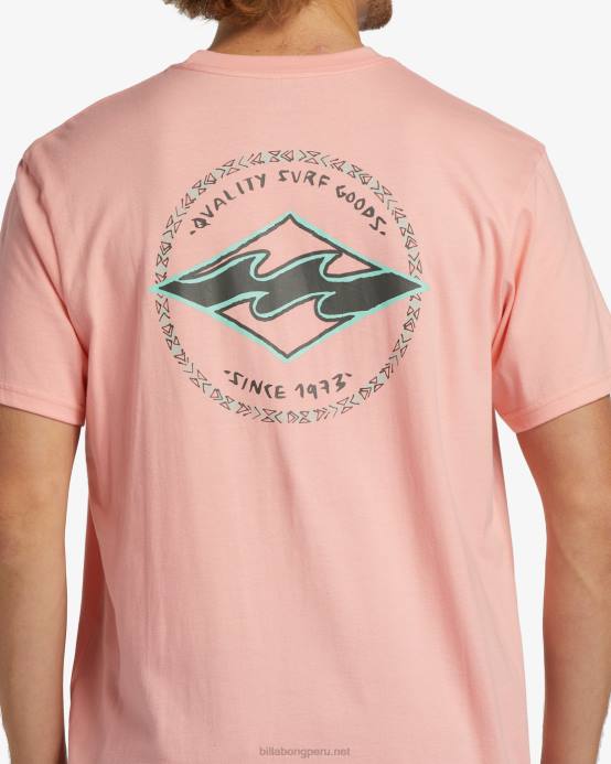 hombres luz de neón roja Billabong camiseta rotor diamante 04LD303