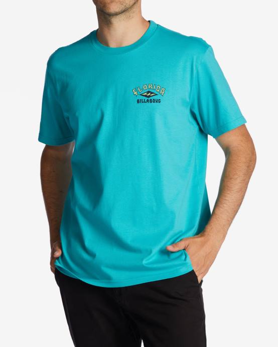 hombres menta oscura Billabong camiseta arco florida 04LD400