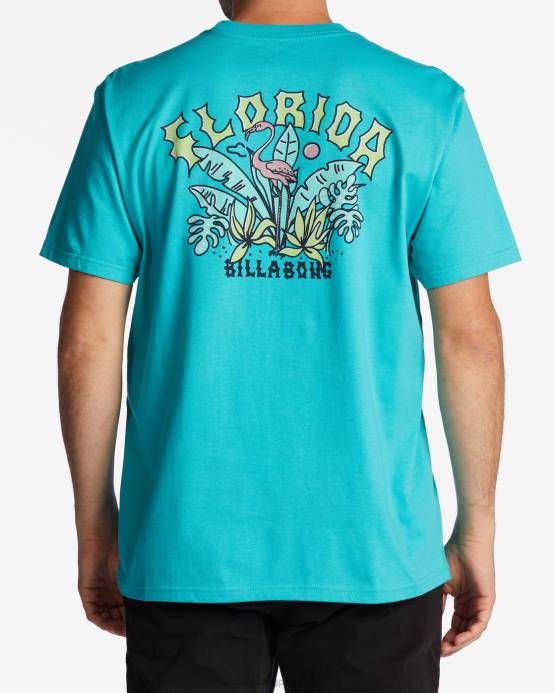 hombres menta oscura Billabong camiseta arco florida 04LD400