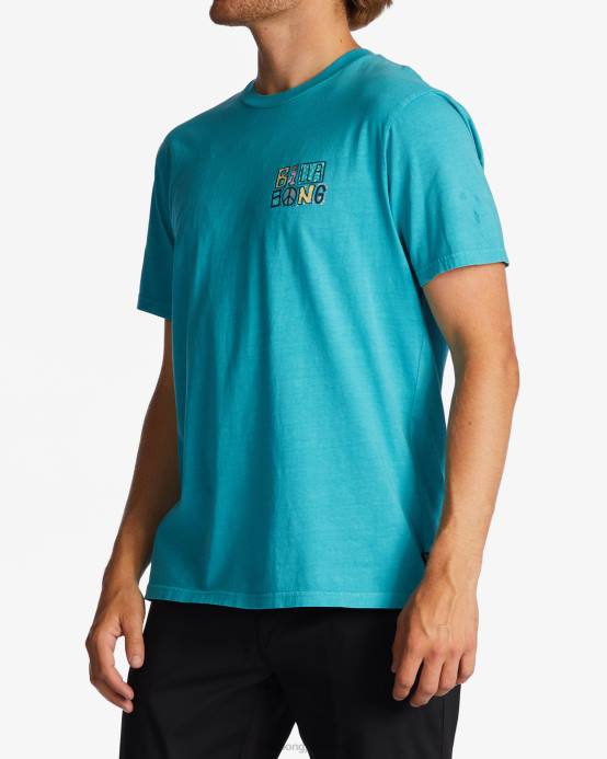 hombres menta oscura Billabong camiseta con texto 04LD620
