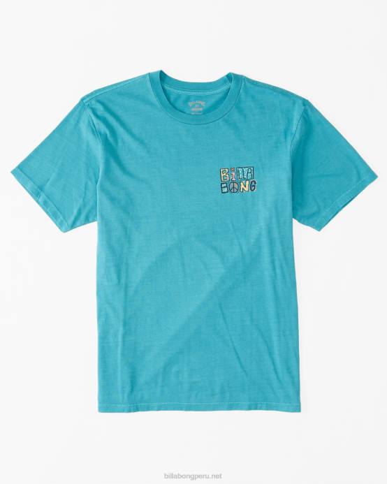 hombres menta oscura Billabong camiseta con texto 04LD620