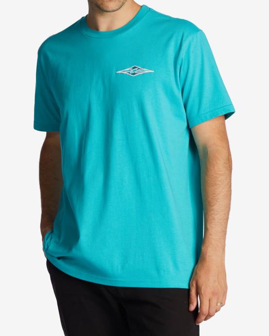 hombres menta oscura Billabong camiseta de onda de crayón 04LD570