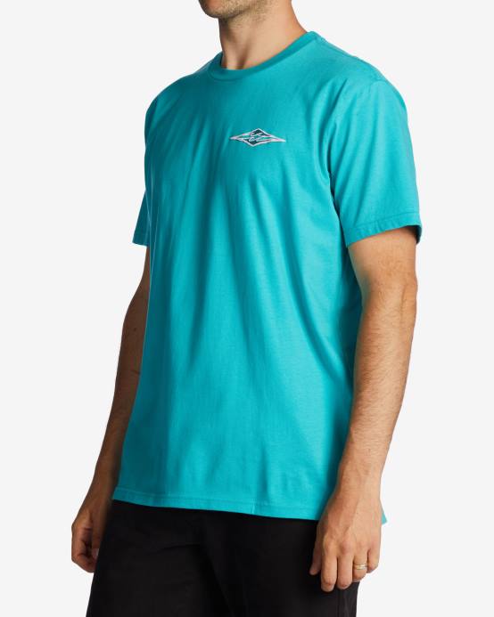 hombres menta oscura Billabong camiseta de onda de crayón 04LD570