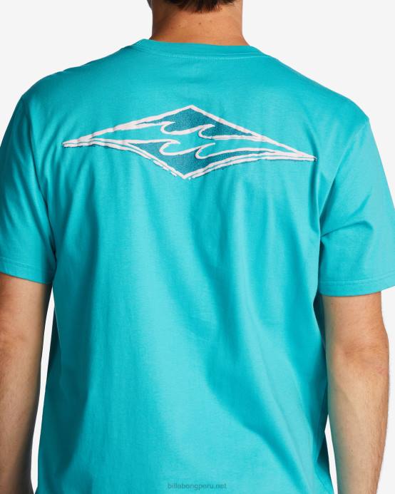 hombres menta oscura Billabong camiseta de onda de crayón 04LD570