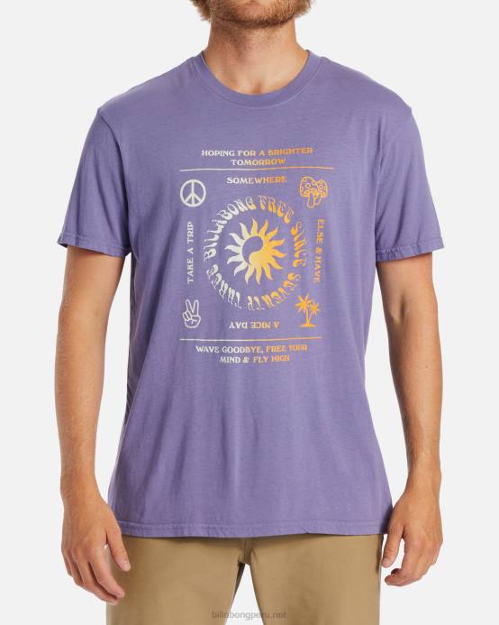 hombres neblina púrpura Billabong camiseta de manga corta 04LD550