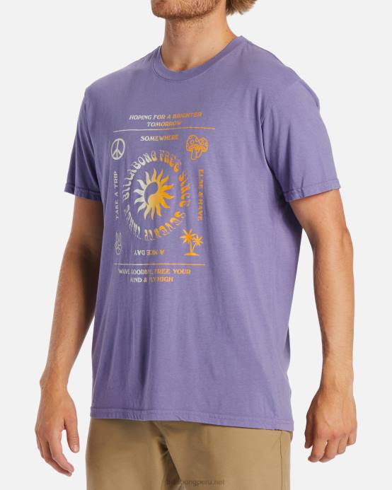 hombres neblina púrpura Billabong camiseta de manga corta 04LD550