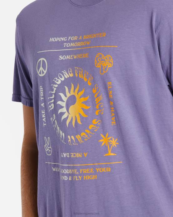 hombres neblina púrpura Billabong camiseta de manga corta 04LD550