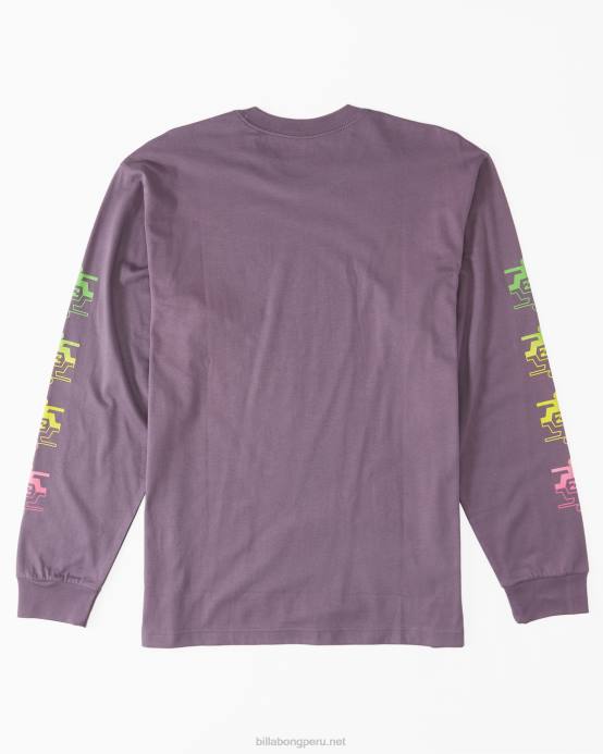 hombres neblina púrpura Billabong playera de manga larga con logo en contraste 04LD594