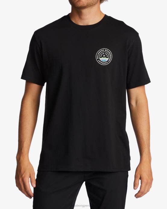 hombres negro Billabong camiseta amurallada 04LD571