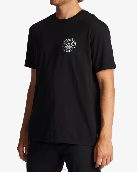 hombres negro Billabong camiseta amurallada 04LD571