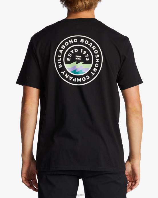hombres negro Billabong camiseta amurallada 04LD571
