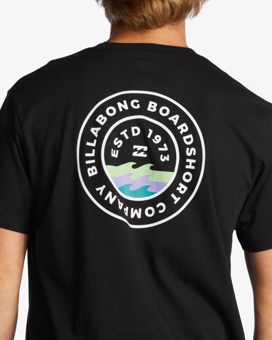 hombres negro Billabong camiseta amurallada 04LD571