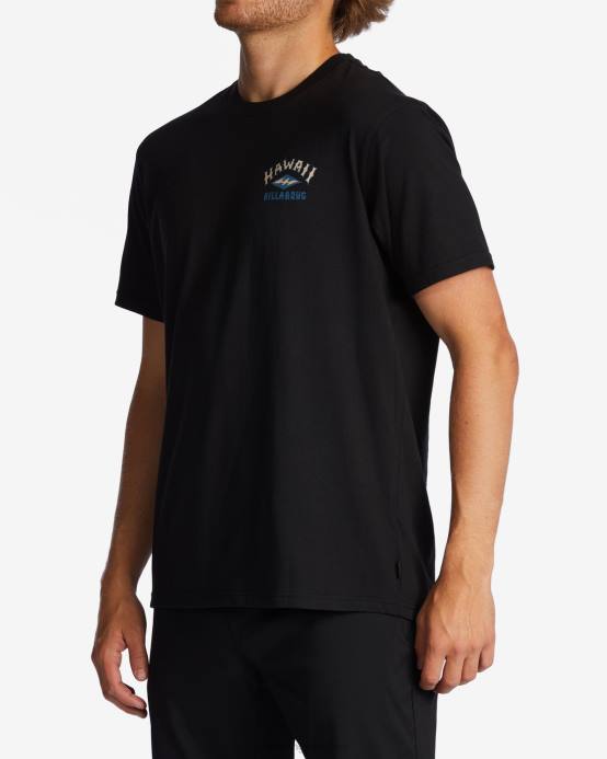 hombres negro Billabong camiseta arco hawaii 04LD337