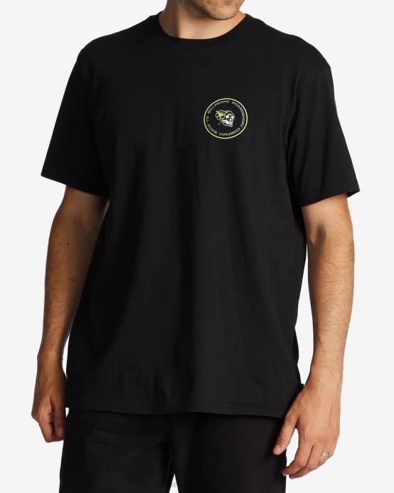 hombres negro Billabong camiseta bonez 04LD397