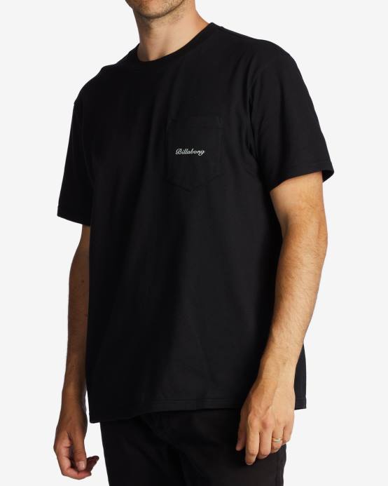 hombres negro Billabong camiseta con bolsillo troppo 04LD573
