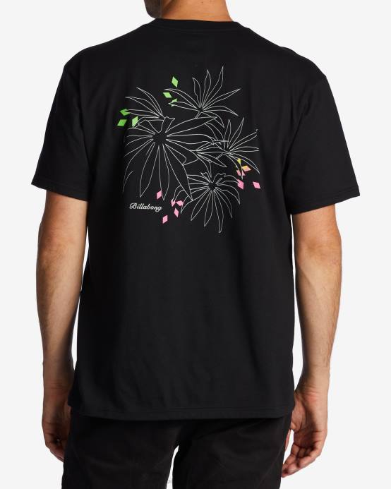 hombres negro Billabong camiseta con bolsillo troppo 04LD573