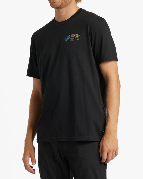 hombres negro Billabong camiseta con relleno de arco 04LD306