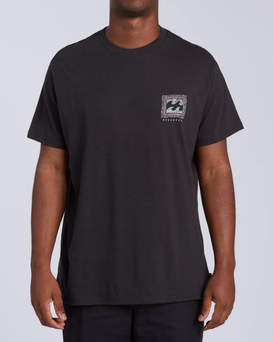 hombres negro Billabong camiseta de manga corta 04LD447