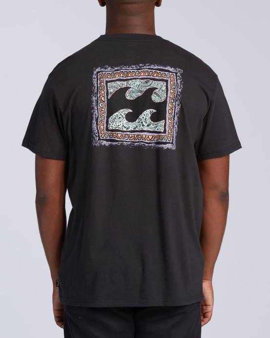 hombres negro Billabong camiseta de manga corta 04LD447